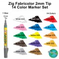 Zig Fabricolor 2mm Tip 14 Color Marker Set