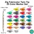 Zig Fabricolor Twin Tip 25 Color Marker Set