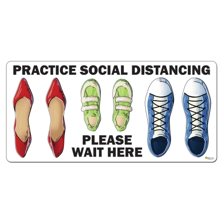 Social Distancing Non-Slip Floor Graphics includes Images of Shoes