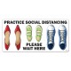 Social Distancing Non-Slip Floor Graphics includes Images of Shoes