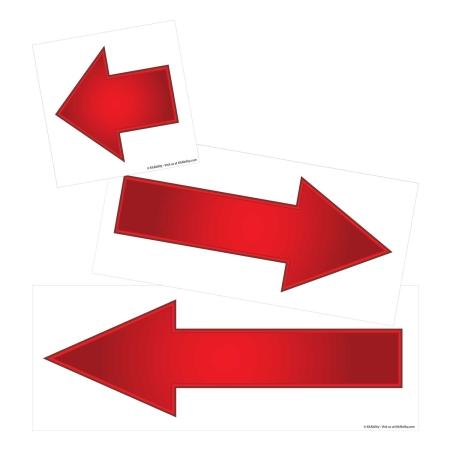 Red Arrow Sets for Message Board Signs with 4 Inch Tracks