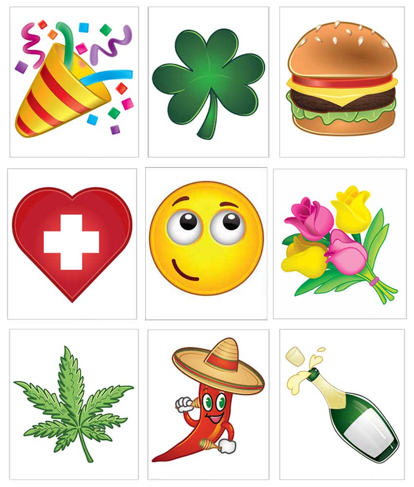 A sampling of the available sign emoji sets.