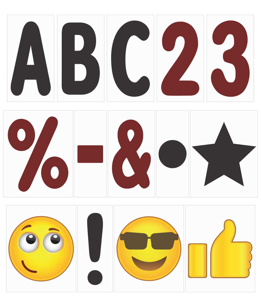Premium Character Sets for Message Board Signs with 4 Inch Tracks