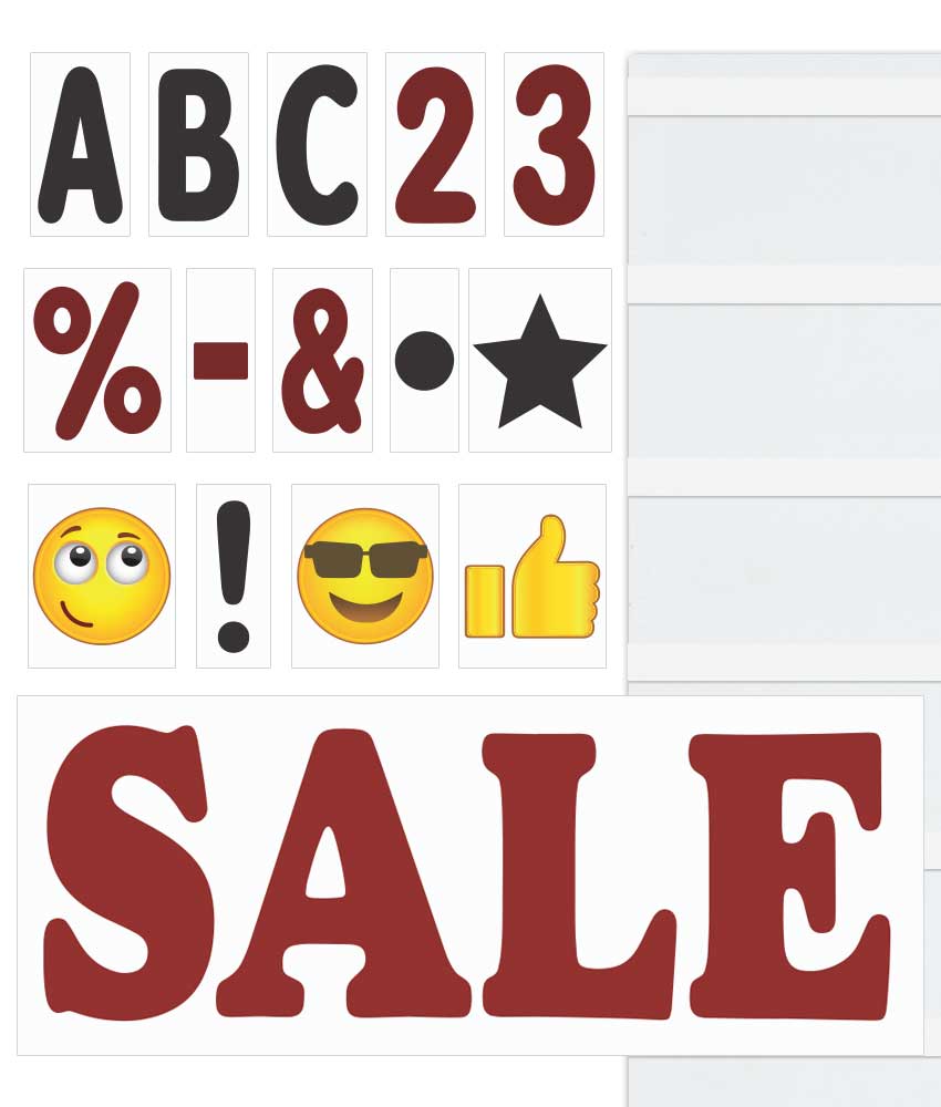 Premium Character and Message Board Sets for Signs with 4 Inch Tracks