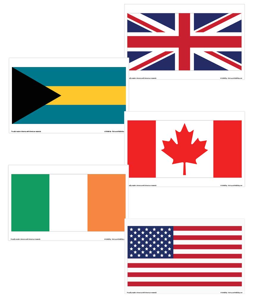 World Country Flags for Message Board Signs with 4 Inch Tracks