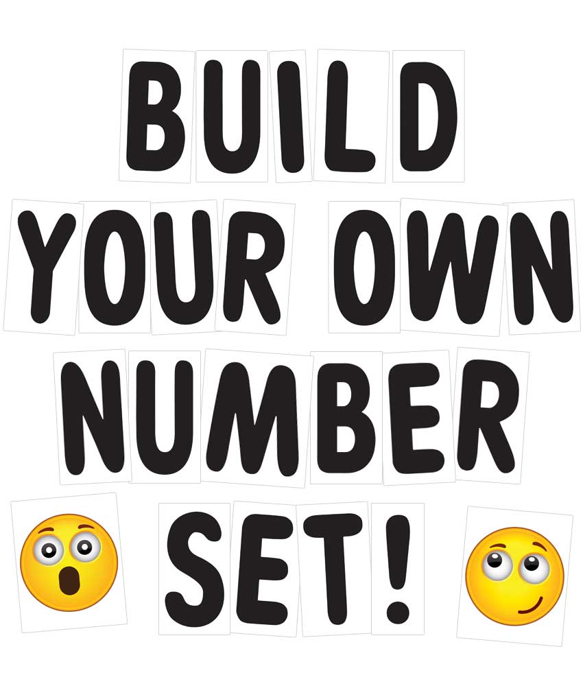 Build Your Own Number Set for Message Board Signs with 4 Inch Tracks